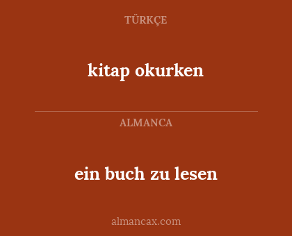 ein buch zu lesen - kitap okurken