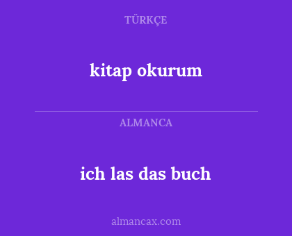 kitap okurum - ich las das buch