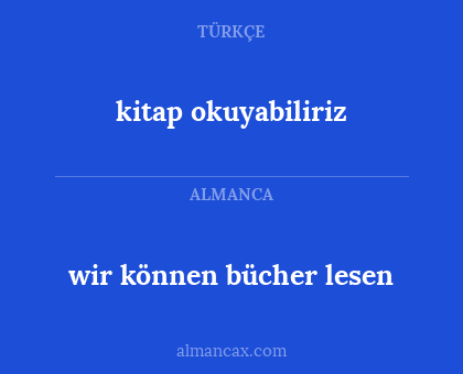 kitap okuyabiliriz - wir können bücher lesen