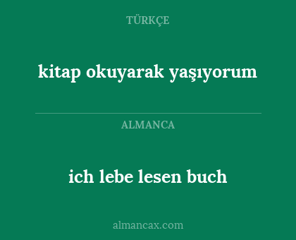 ich lebe lesen buch - kitap okuyarak yaşıyorum
