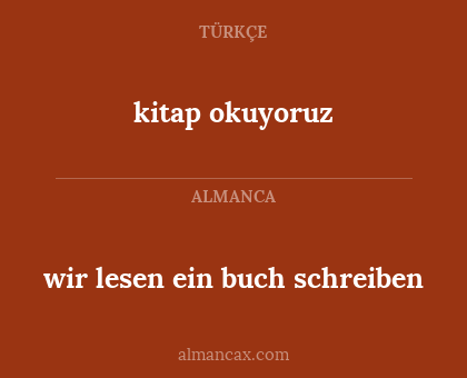 wir lesen ein buch schreiben - kitap okuyoruz