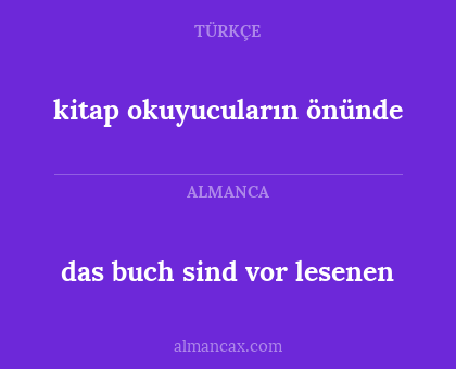 das buch sind vor lesenen - kitap okuyucuların önünde