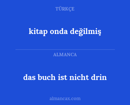 kitap onda değilmiş - das buch ist nicht drin