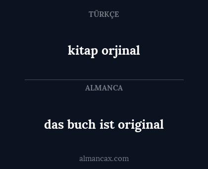 kitap orjinal - das buch ist original