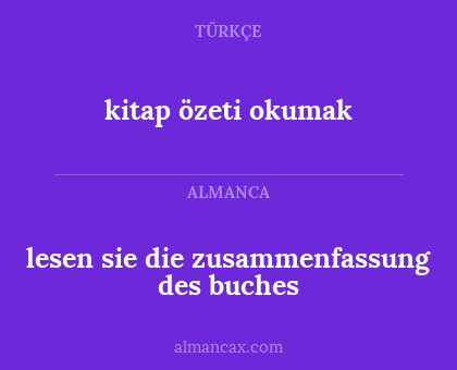 lesen sie die zusammenfassung des buches - kitap özeti okumak