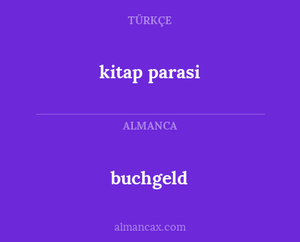 kitap parasi - buchgeld
