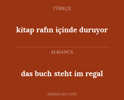 das buch steht im regal - kitap rafın içinde duruyor