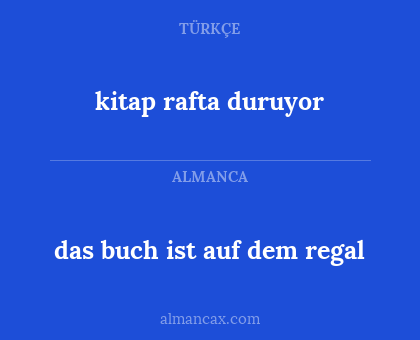 das buch ist auf dem regal - kitap rafta duruyor