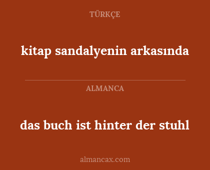 das buch ist hinter der stuhl - kitap sandalyenin arkasında