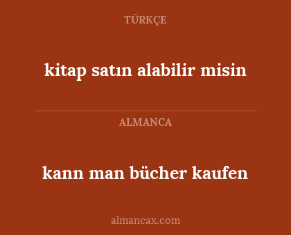 kann man bücher kaufen - kitap satın alabilir misin