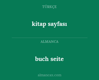 buch seite - kitap sayfası