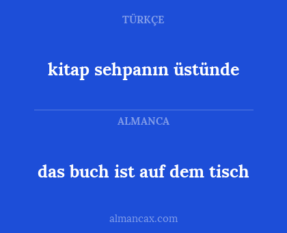 das buch ist auf dem tisch - kitap sehpanın üstünde