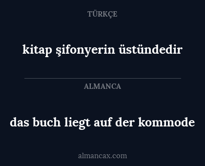 kitap şifonyerin üstündedir - das buch liegt auf der kommode