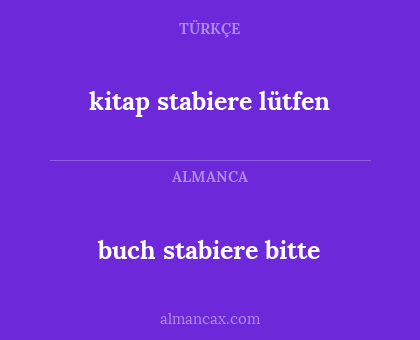 buch stabiere bitte - kitap stabiere lütfen
