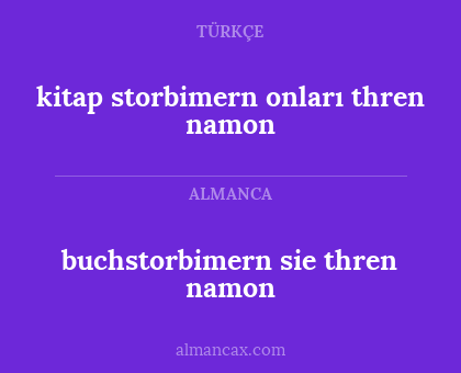 kitap storbimern onları thren namon - buchstorbimern sie thren namon