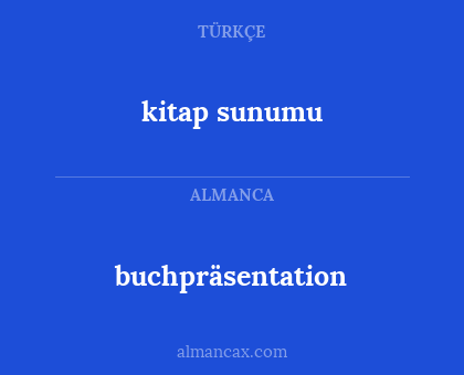kitap sunumu - buchpräsentation