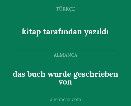 kitap tarafından yazıldı - das buch wurde geschrieben von