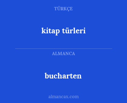 bucharten - kitap türleri