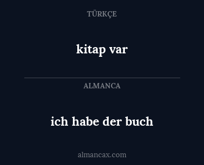 ich habe der buch - kitap var