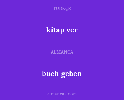buch geben - kitap ver