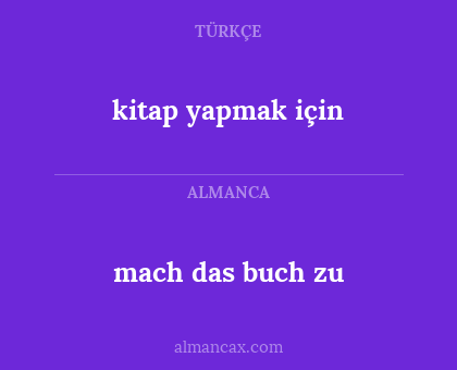 mach das buch zu - kitap yapmak için