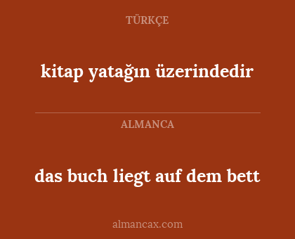 kitap yatağın üzerindedir - das buch liegt auf dem bett