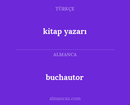 buchautor - kitap yazarı