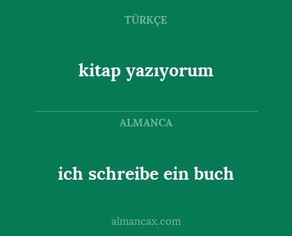 kitap yazıyorum - ich schreibe ein buch