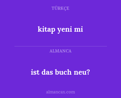 kitap yeni mi - ist das buch neu?