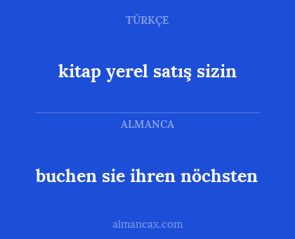 buchen sie ihren nöchsten - kitap yerel satış sizin