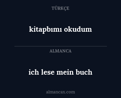 ich lese mein buch - kitapbımı okudum