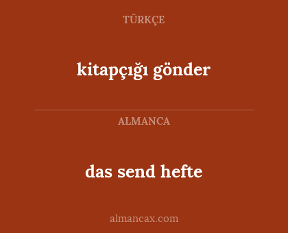 das send hefte - kitapçığı gönder