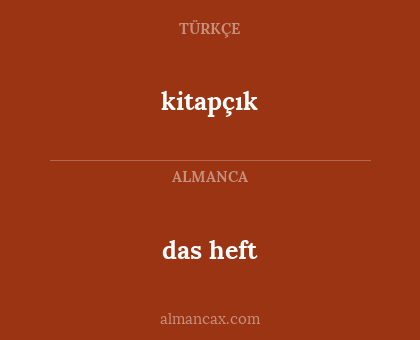 das heft - kitapçık