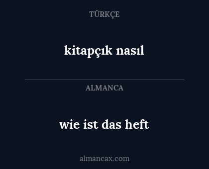 kitapçık nasıl - wie ist das heft