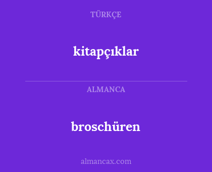 kitapçıklar - broschüren