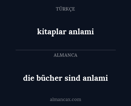 die bücher sind anlami - kitaplar anlami