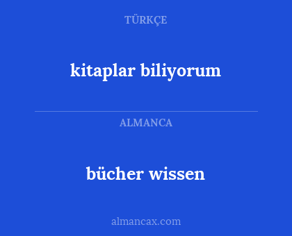 bücher wissen - kitaplar biliyorum