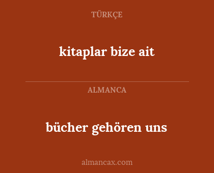 kitaplar bize ait - bücher gehören uns
