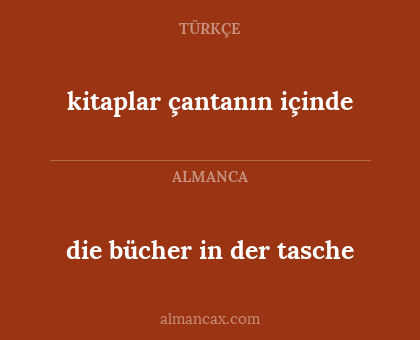 die bücher in der tasche - kitaplar çantanın içinde