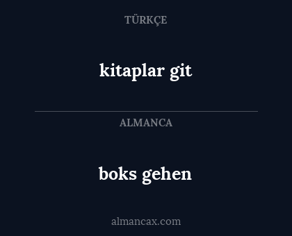 boks gehen - kitaplar git