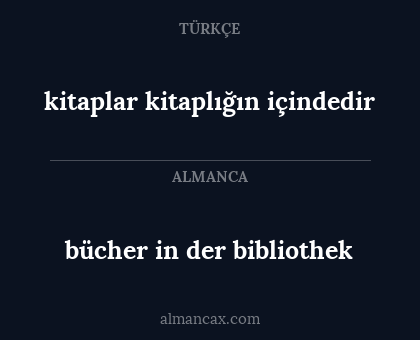 kitaplar kitaplığın içindedir - bücher in der bibliothek