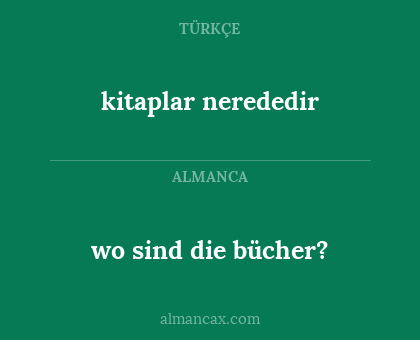 kitaplar nerededir - wo sind die bücher?