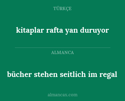 kitaplar rafta yan duruyor - bücher stehen seitlich im regal