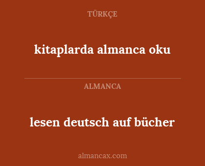lesen deutsch auf bücher - kitaplarda almanca oku