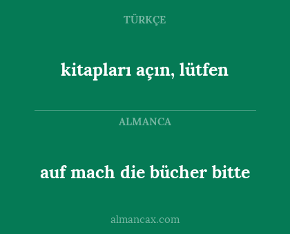 auf mach die bücher bitte - kitapları açın, lütfen