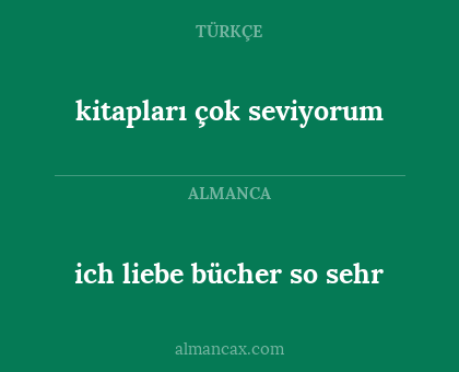 kitapları çok seviyorum - ich liebe bücher so sehr