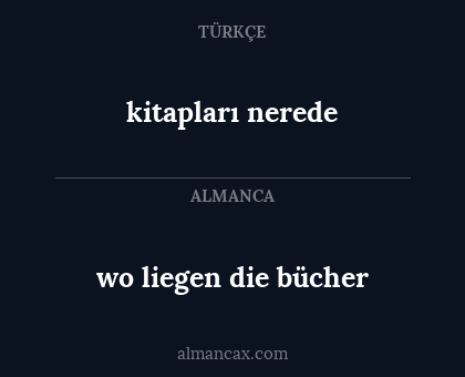 wo liegen die bücher - kitapları nerede
