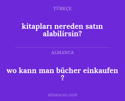 kitapları nereden satın alabilirsin? - wo kann man bücher einkaufen ?