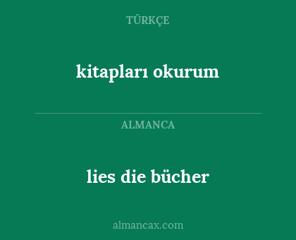 kitapları okurum - lies die bücher