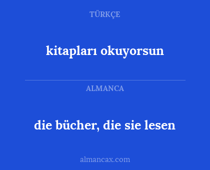 die bücher, die sie lesen - kitapları okuyorsun